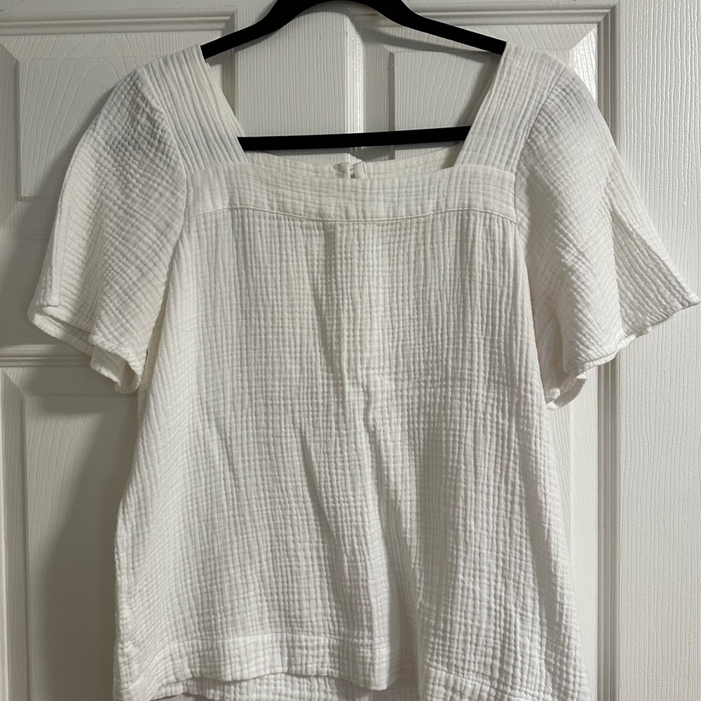 Madewell White Linen Blouse